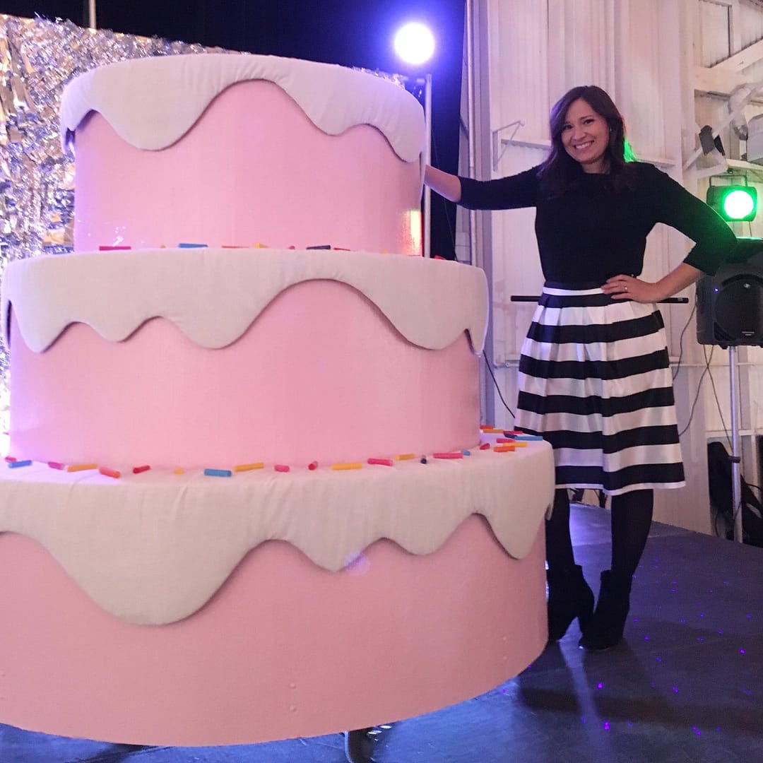 5 foot cardboard pink cake