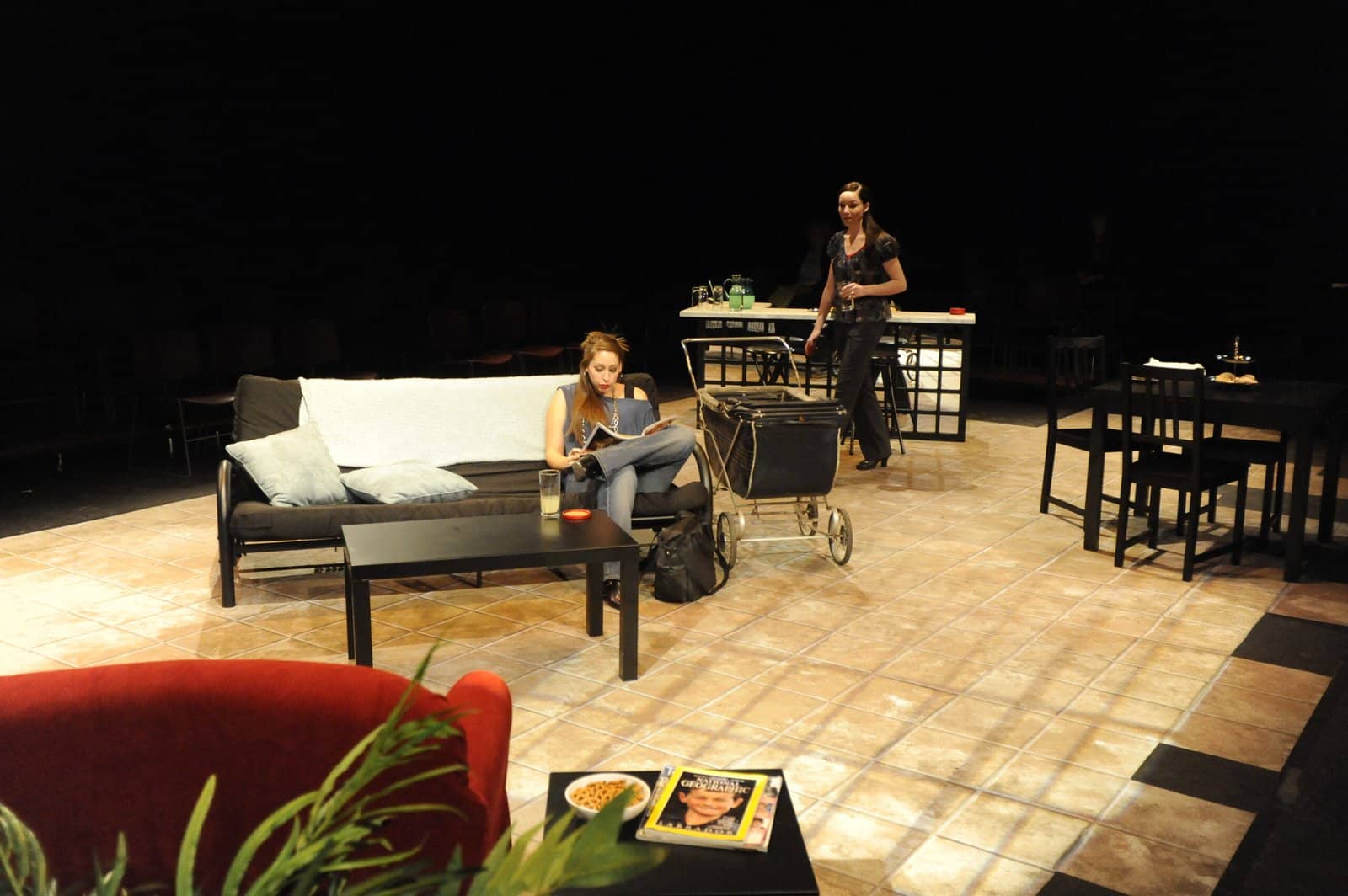 Living space area of Absent Friends